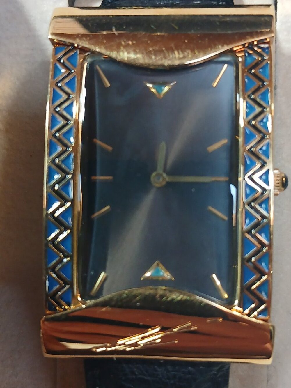 Sevenarts Ltd Erte' Art Deco Collectible Watch Leather band and case never worn